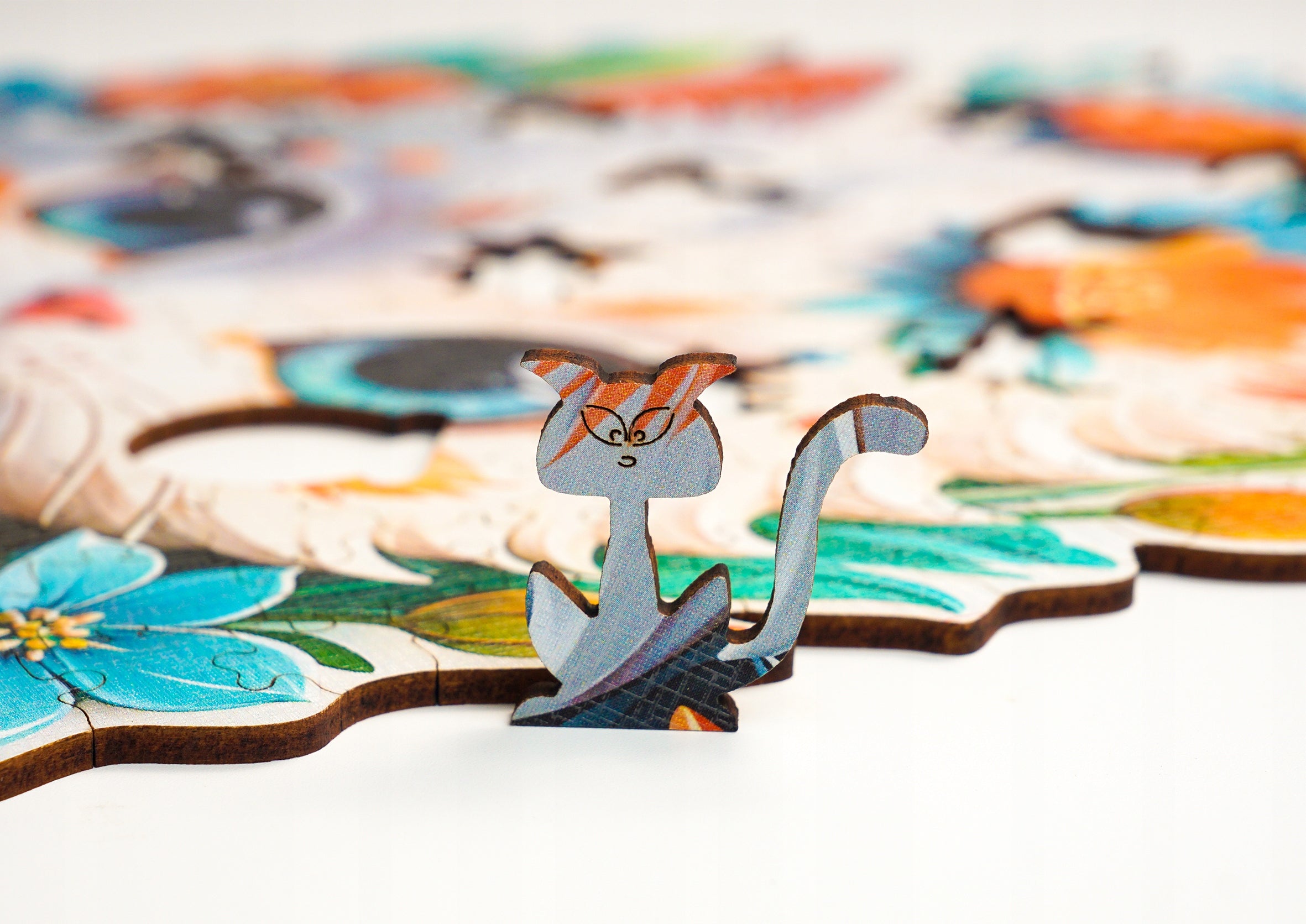 Puzzle drewniane PUZZLED Kotek 280 elementów – układanka po obrysie dla dorosłych