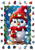 Puzzle Drewniane dla Dzieci Dorosłych PUZZLED Premium Pingwinek 450 EL.