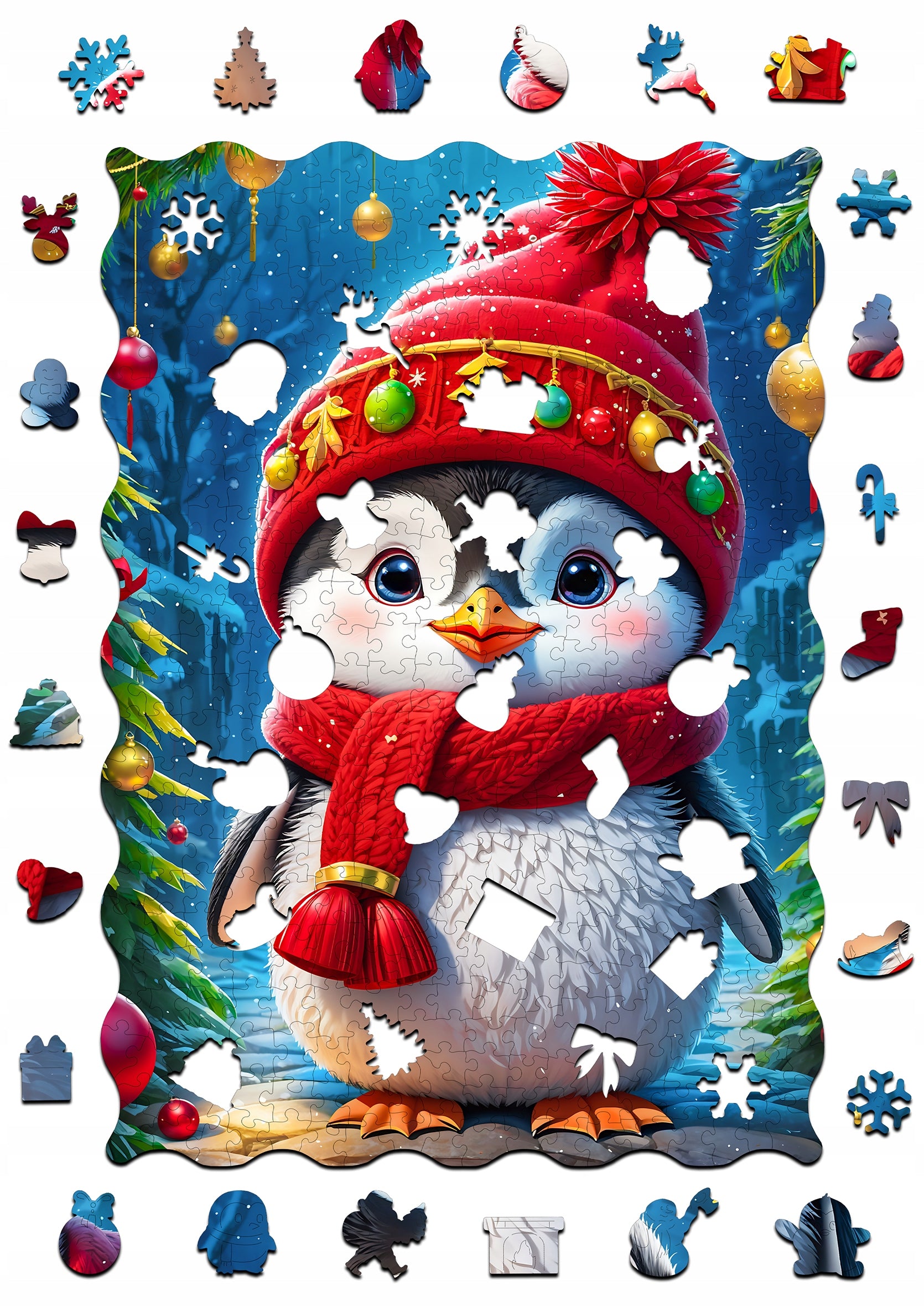 Puzzle Drewniane dla Dzieci Dorosłych PUZZLED Premium Pingwinek 450 EL.