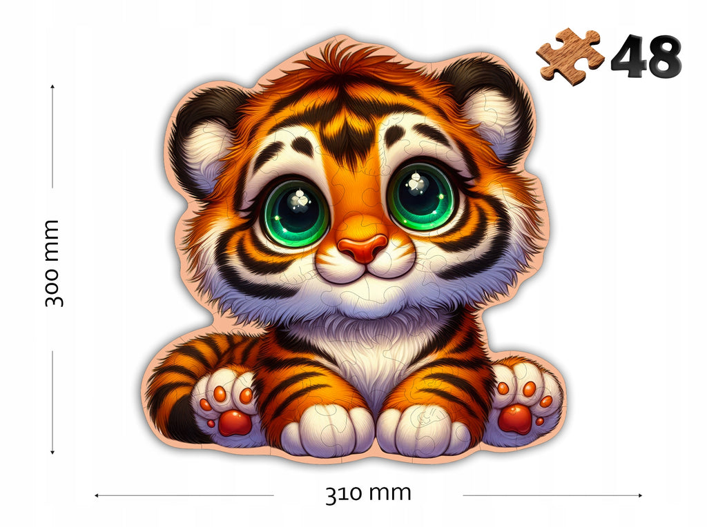 Puzzle Drewniane Premium dla dzieci Tygrysek 48 EL. Układanka PUZZLED