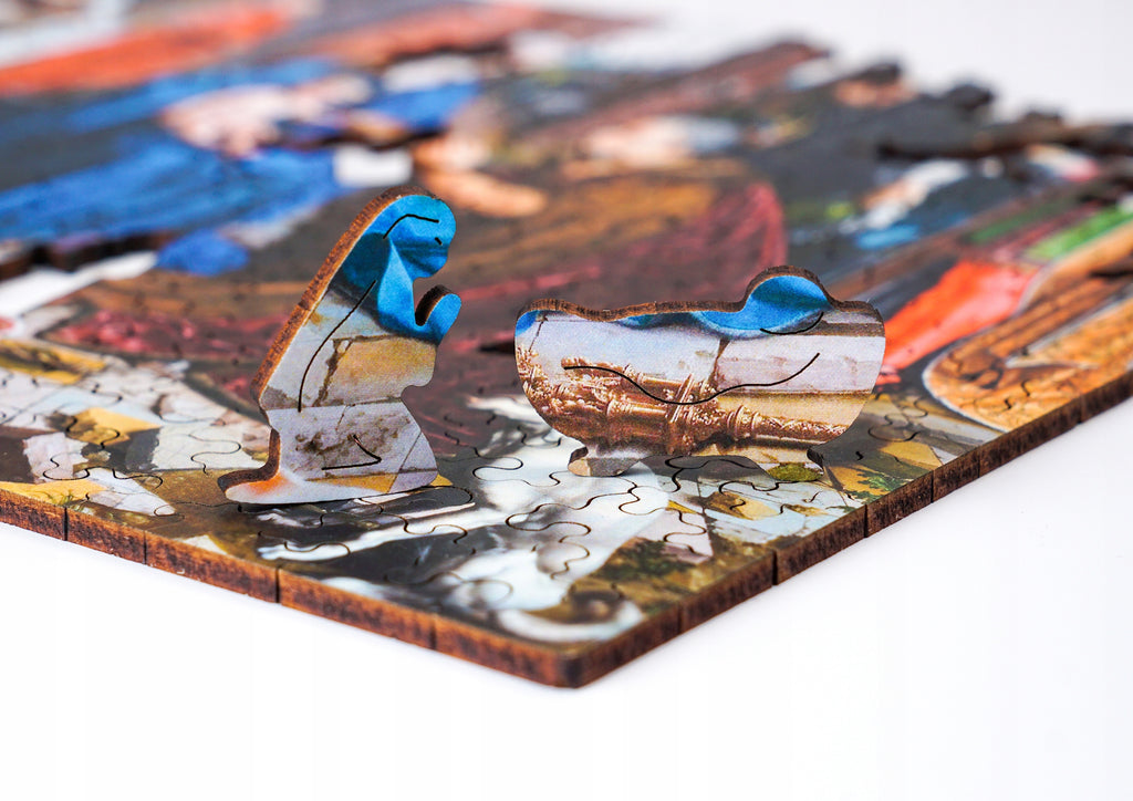 Puzzle Drewniane A4 260 Elementów Pokłon Trzech Króli Układanka Drewniana