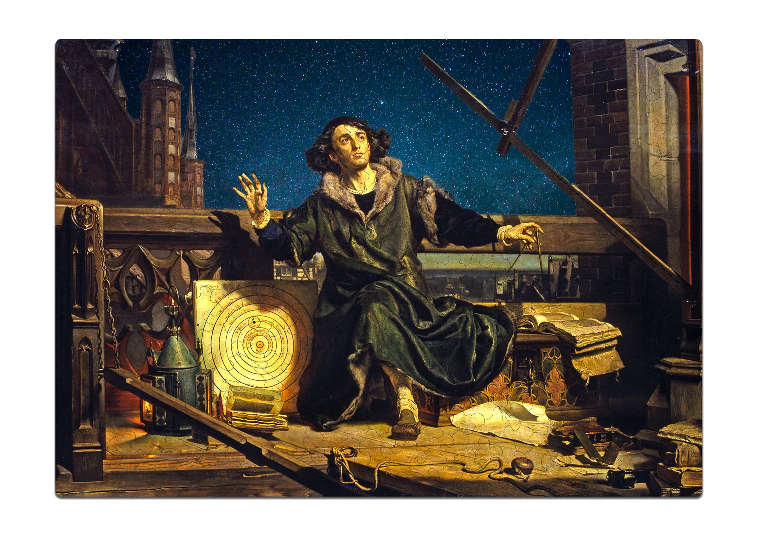 Drewniane puzzle A4 Matejko Kopernik 155 el.