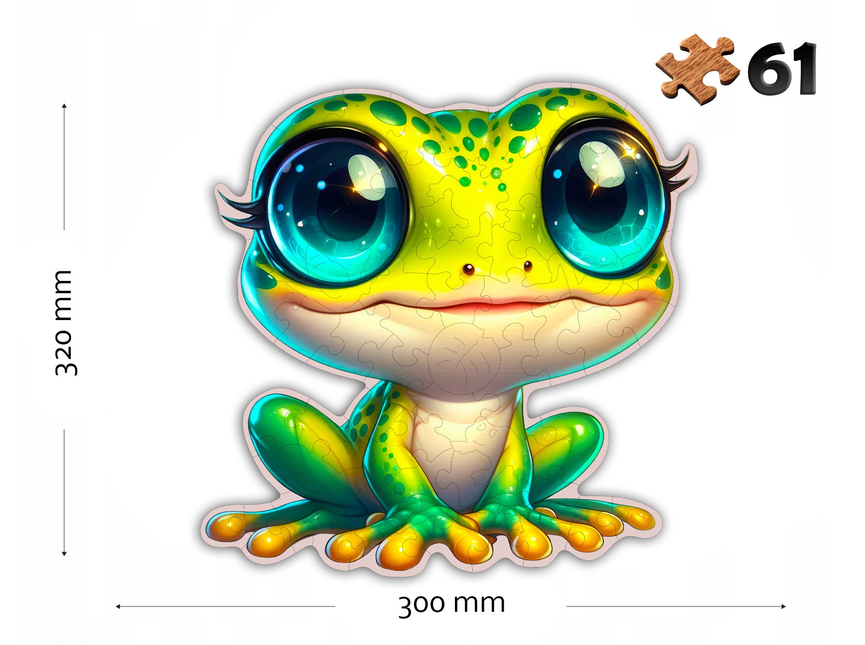Puzzle Drewniane Premium dla dzieci Żabka 61 EL. Układanka PUZZLED