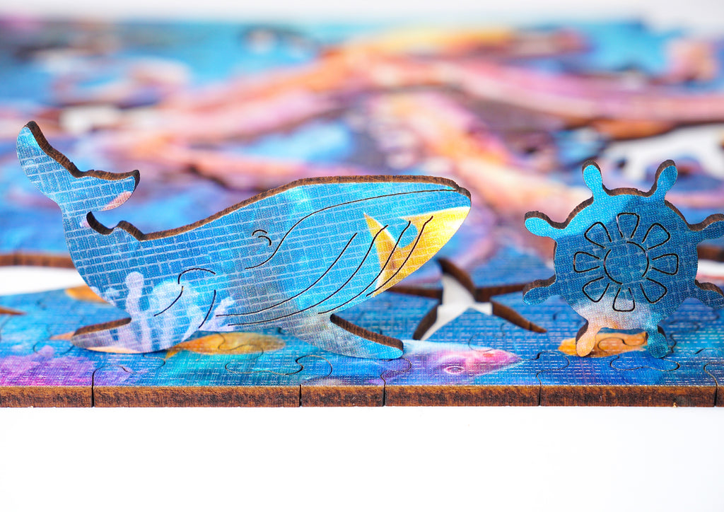 Puzzle drewniane PUZZLED Głębinowa Ośmiornica 155 elementów dla dorosłych