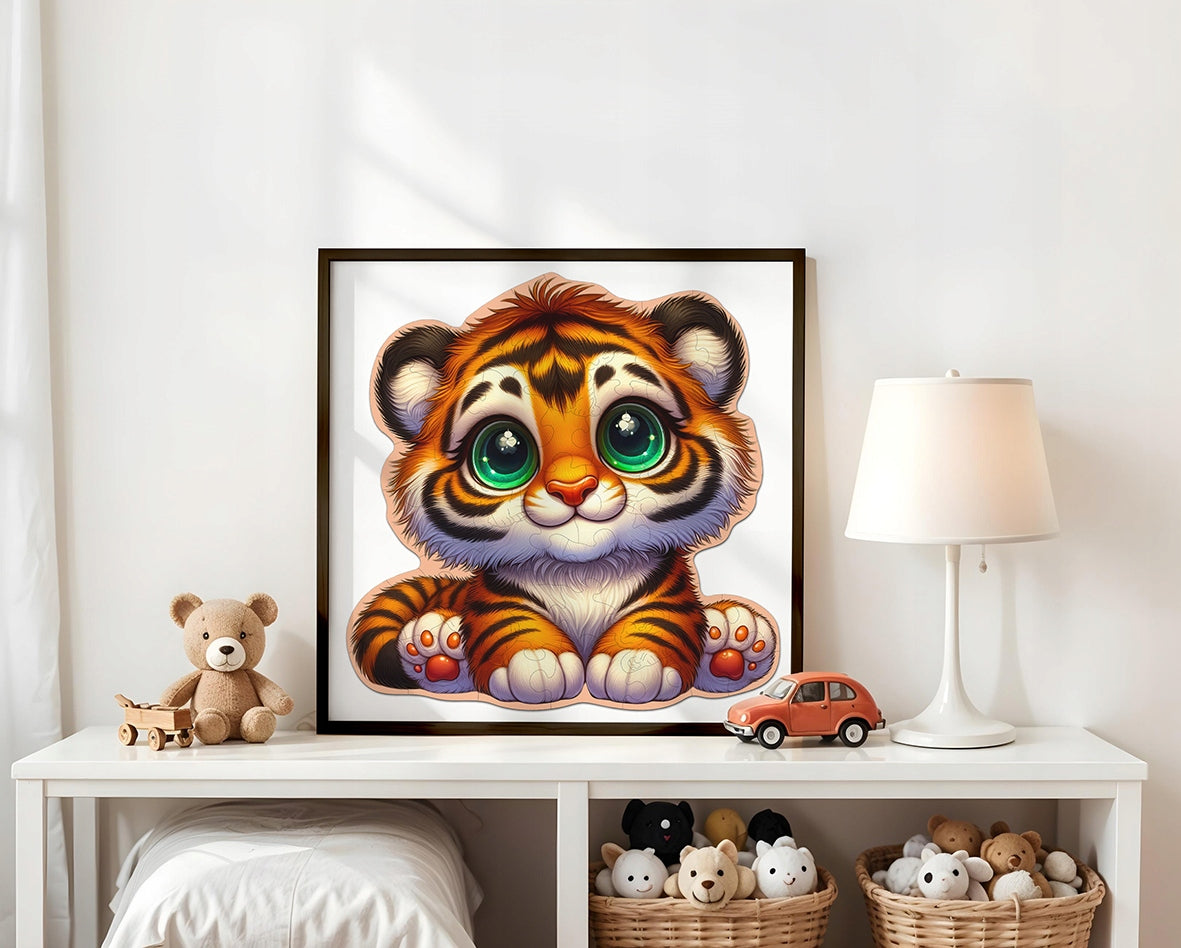 Puzzle Drewniane Premium dla dzieci Tygrysek 48 EL. Układanka PUZZLED