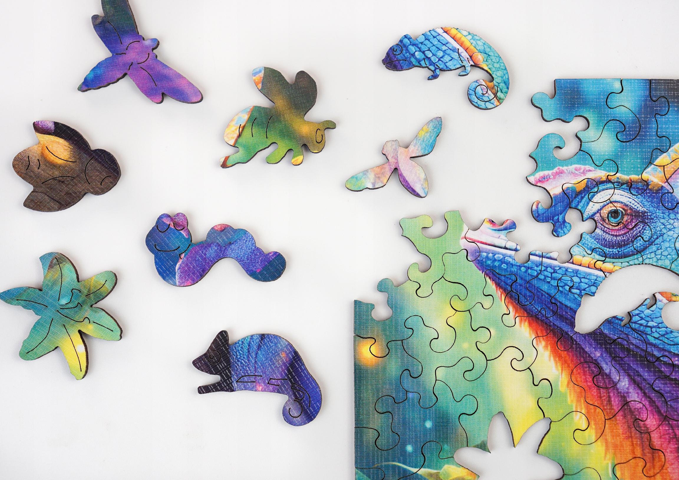 Puzzle drewniane PUZZLED Barwny Kameleon 150 elementów dla dorosłych