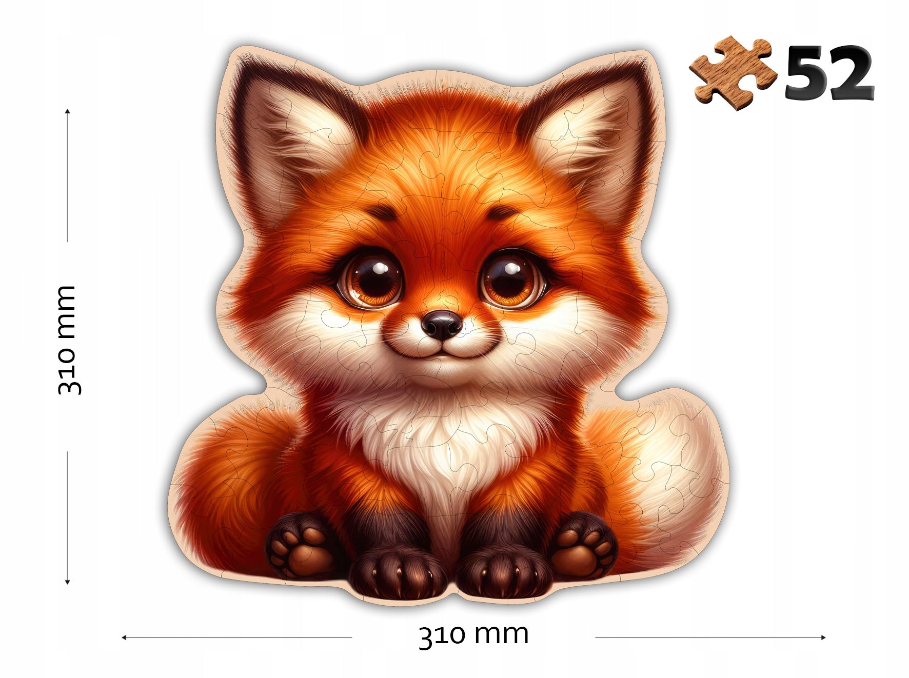 Puzzle Drewniane Premium dla dzieci Lisek 52 EL. Układanka PUZZLED