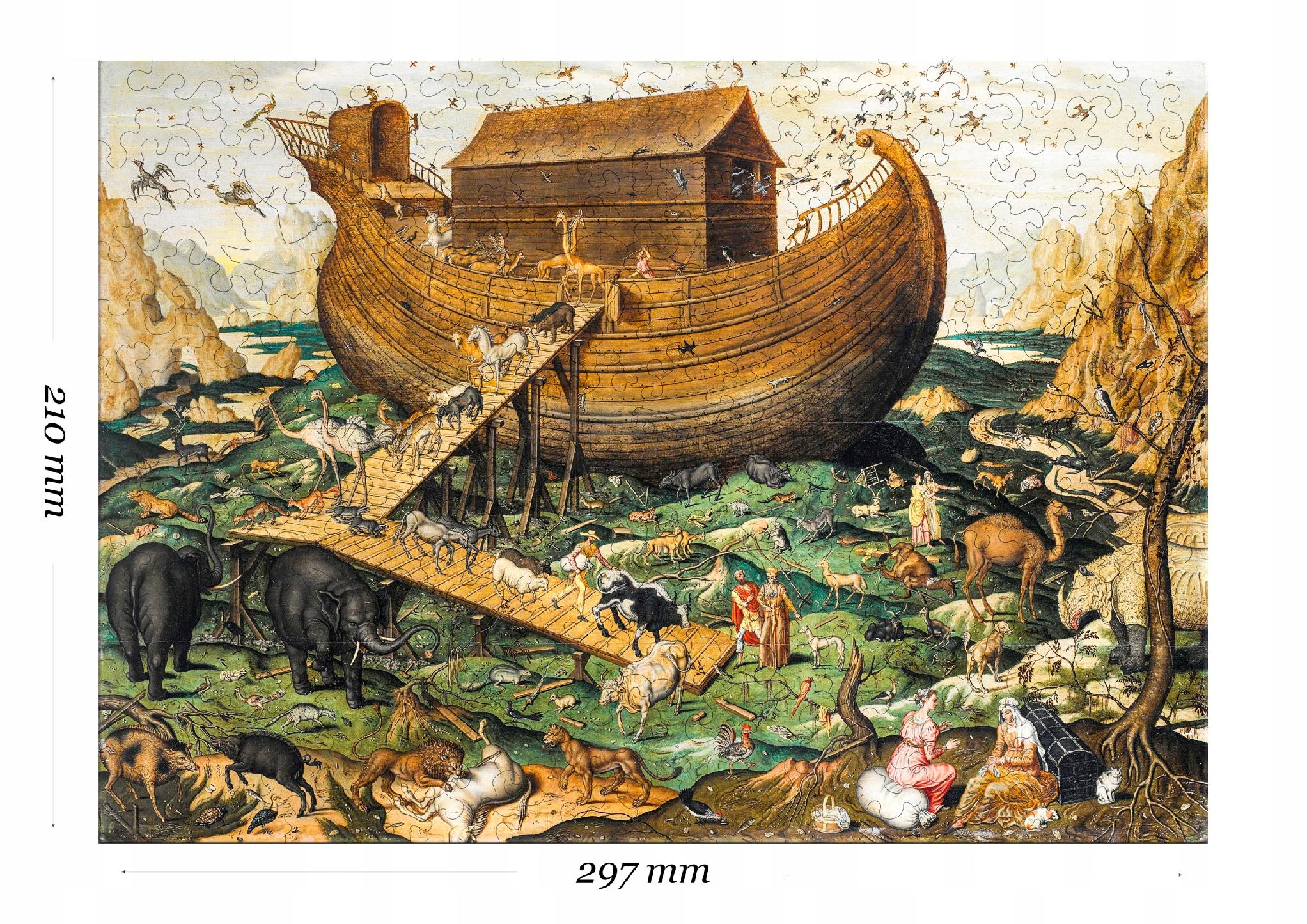 Drewniane puzzle A4 Arka Noego 135el.