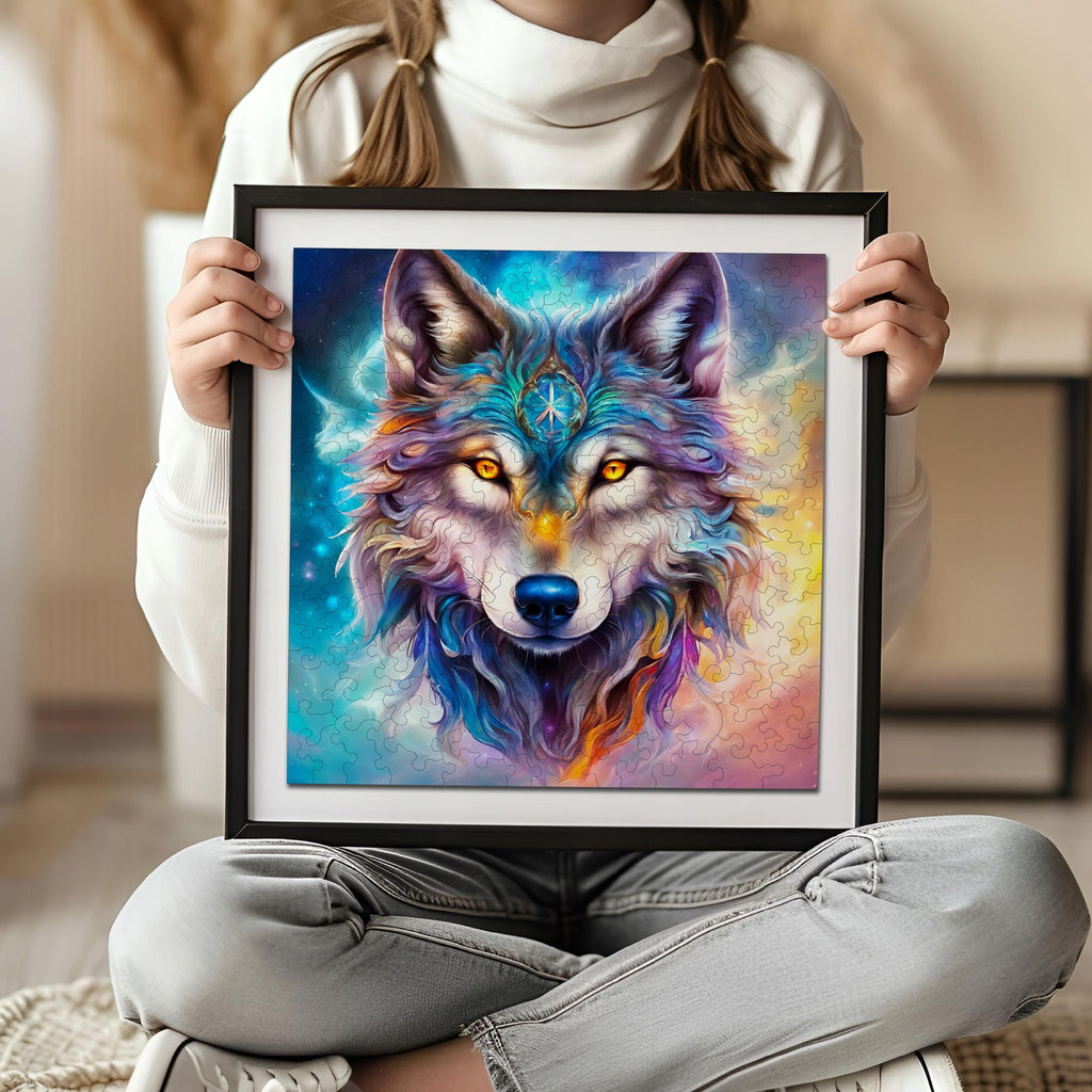 Puzzle drewniane PUZZLED Srebrzysty Wilk 145 elementów dla dorosłych