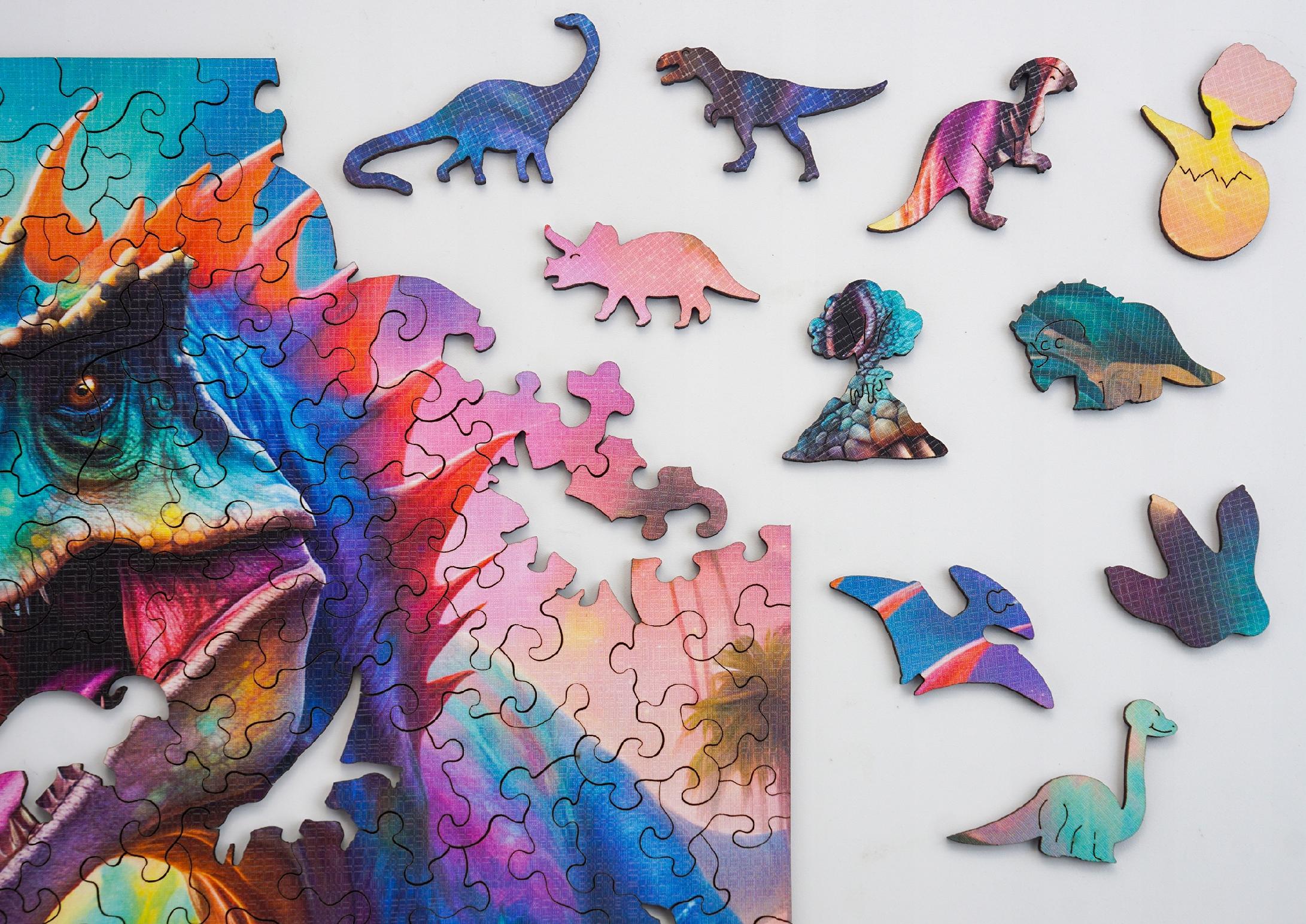Puzzle drewniane PUZZLED Drapieżny Dinozaur 170 elementów dla dorosłych