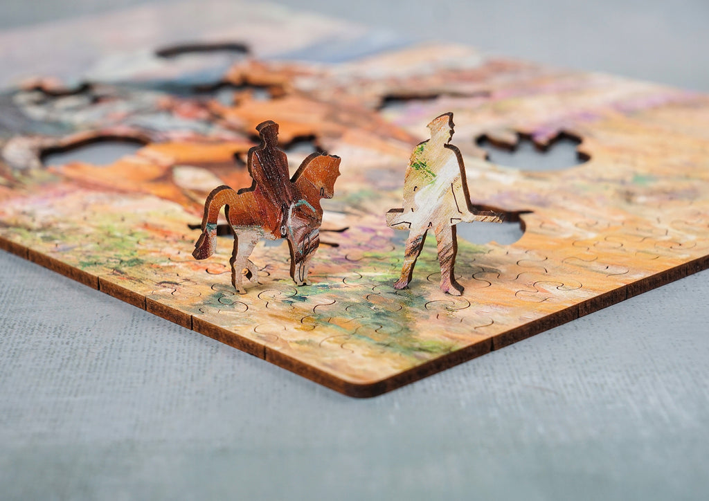 Puzzle Drewniane Kossak Piłsudski Na Kasztance Układanka A4 140 Elementów