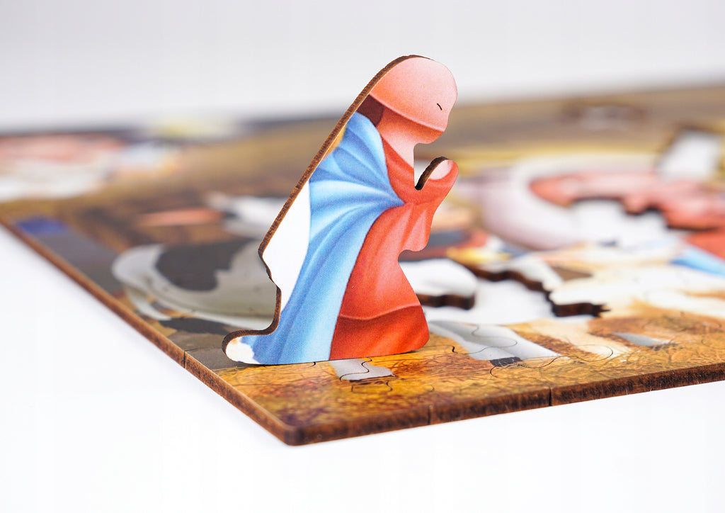 Puzzle Drewniane Świąteczne Układanka Szopka Betlejemska A3 135 Elementów