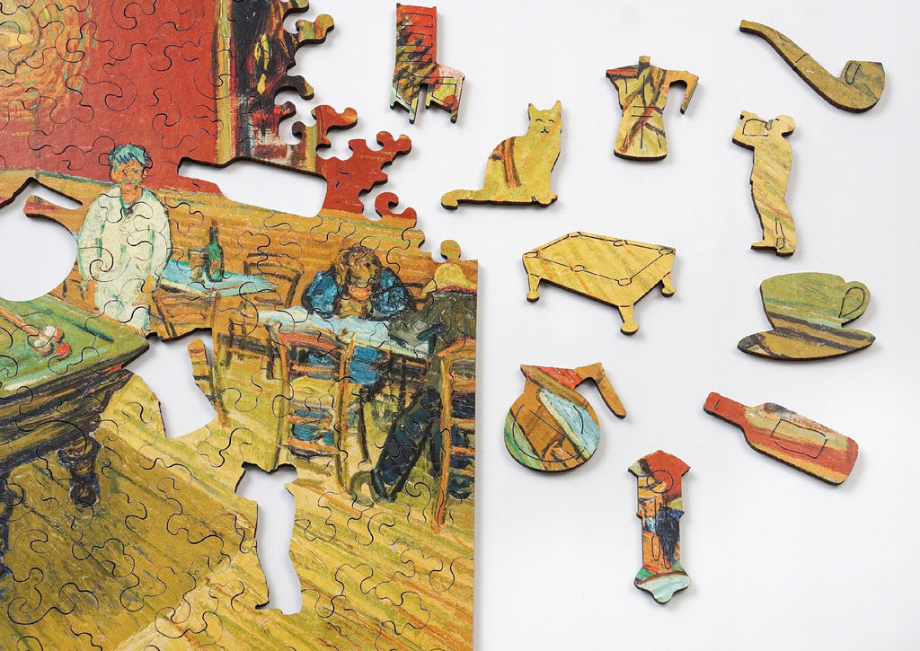 Drewniane puzzle A4 van Gogh "Nocna kawiarnia"