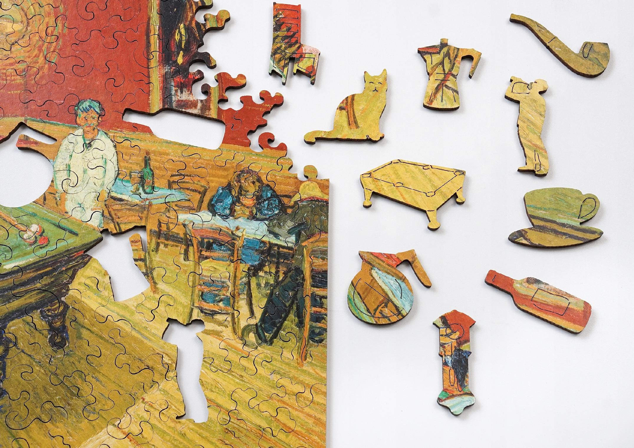 Drewniane puzzle A4 van Gogh "Nocna kawiarnia"