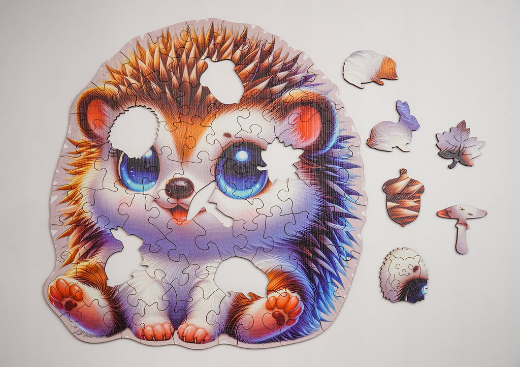 Puzzle Drewniane Premium dla Dzieci Jeżyk 66 EL. Układanka PUZZLED