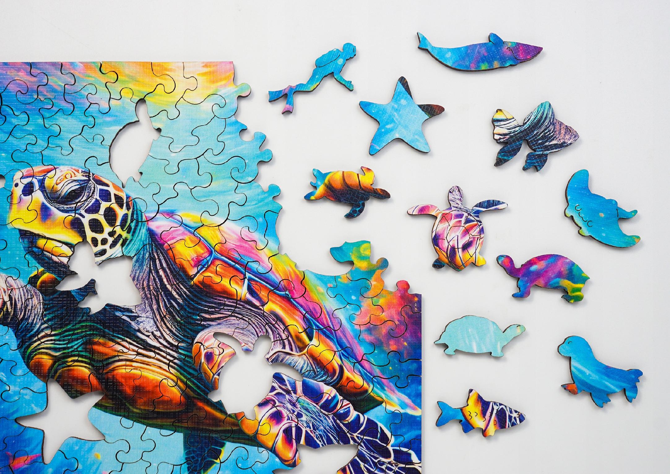 Puzzle drewniane PUZZLED Spokojny Żółw 165 elementów dla dorosłych
