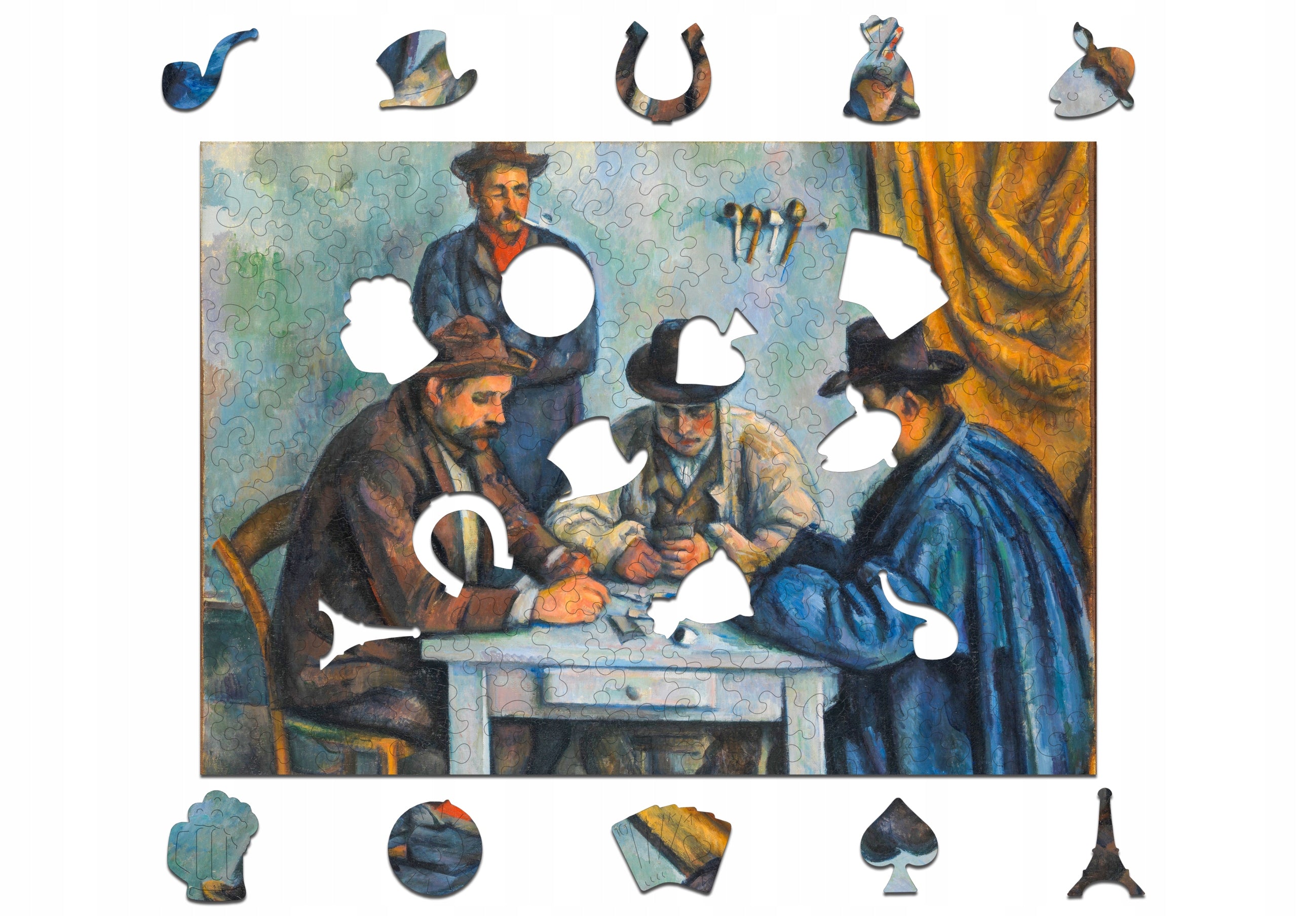 Drewniane puzzle A4 Cezanne Gracze w karty 140 el.
