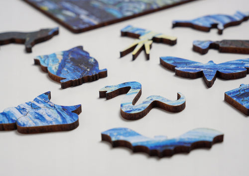 Drewniane puzzle A3 van Gogh Gwiaździsta noc 300el