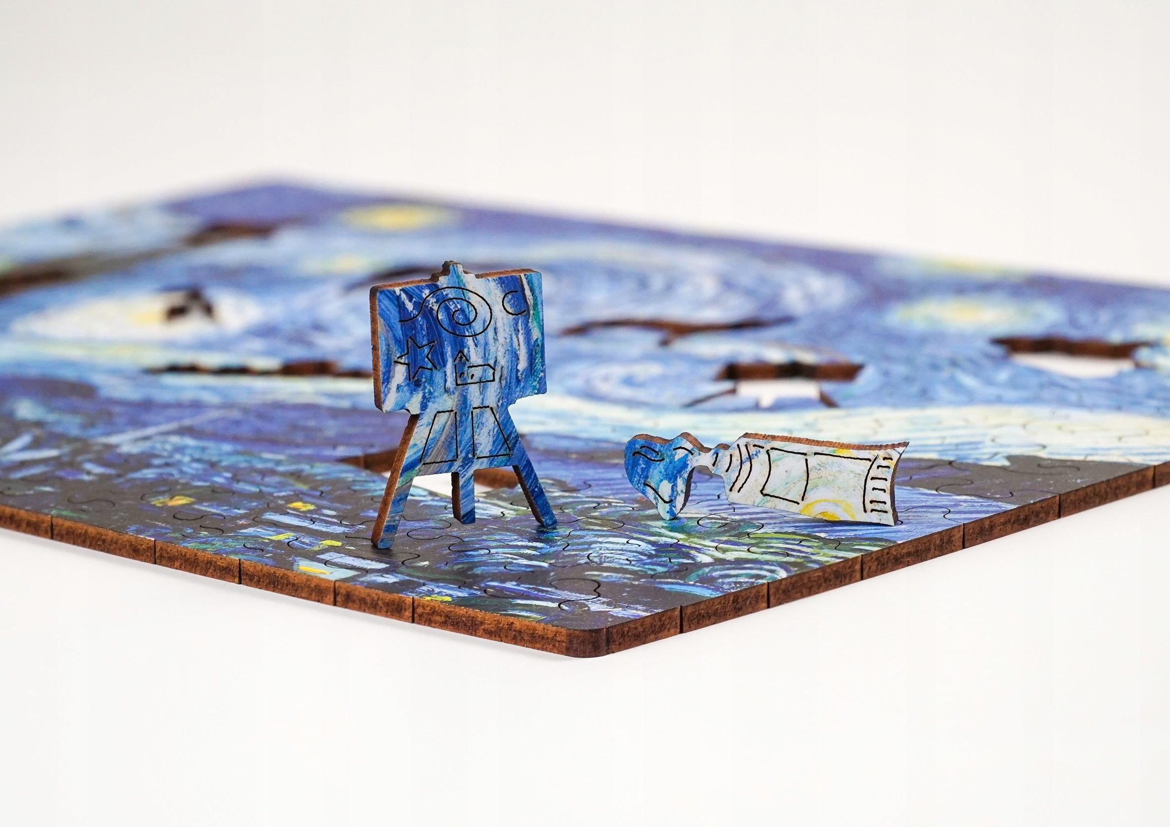 Drewniane Puzzle Van Gogh Gwieździsta Noc A4 150 el. Prezent Sztuka Dekor
