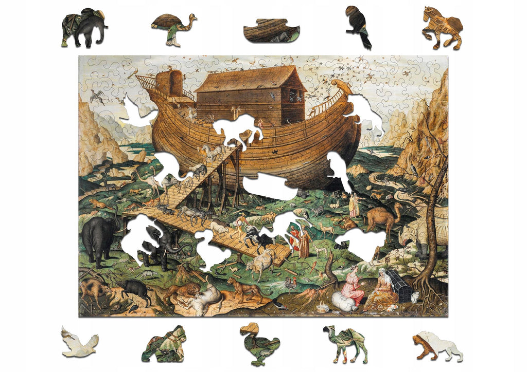 Drewniane puzzle A4 Arka Noego 135el.