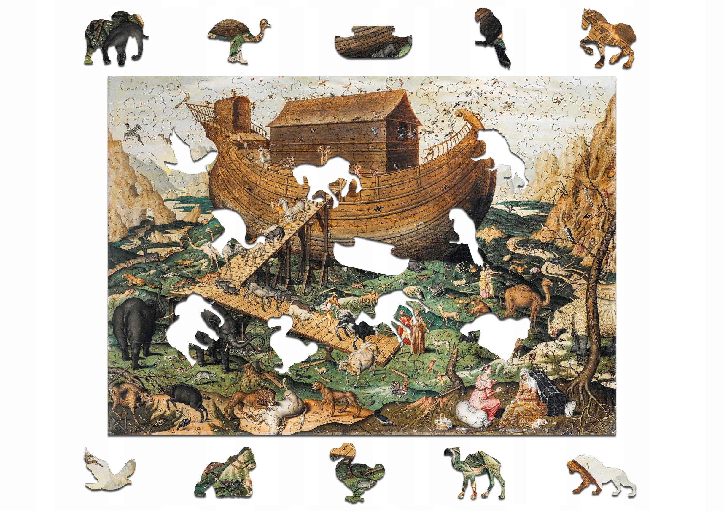 Drewniane puzzle A4 Arka Noego 135el.