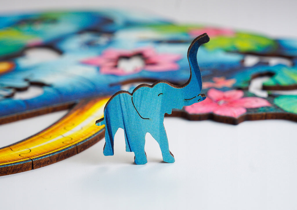 Puzzle drewniane PUZZLED Słoń 240 elementów – układanka po obrysie dla dorosłych