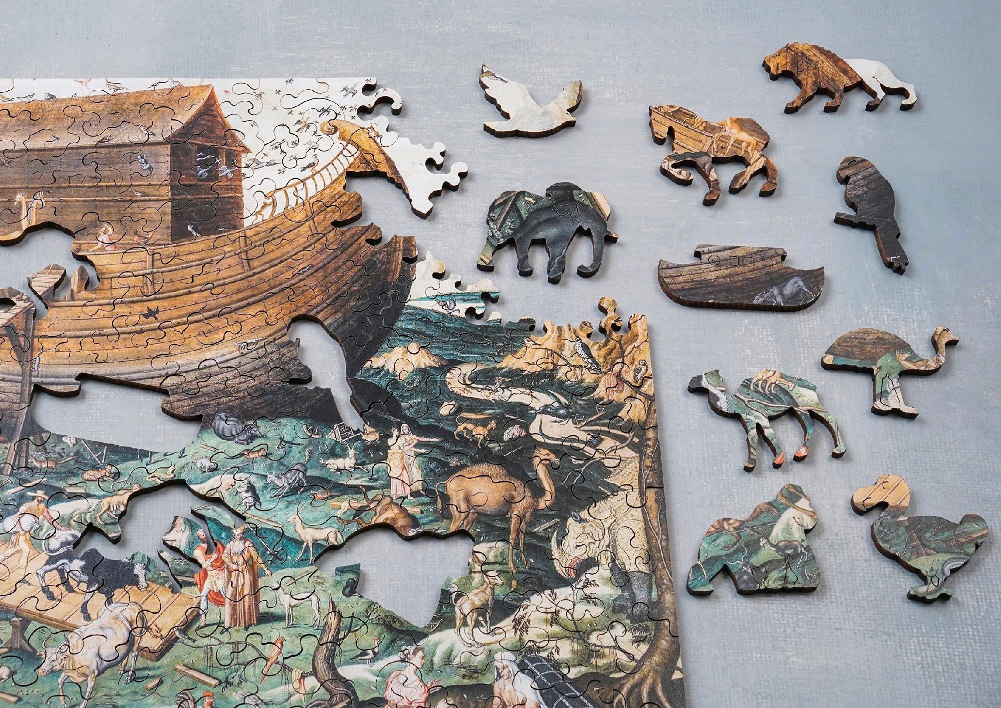 Drewniane puzzle A4 Arka Noego 135el.