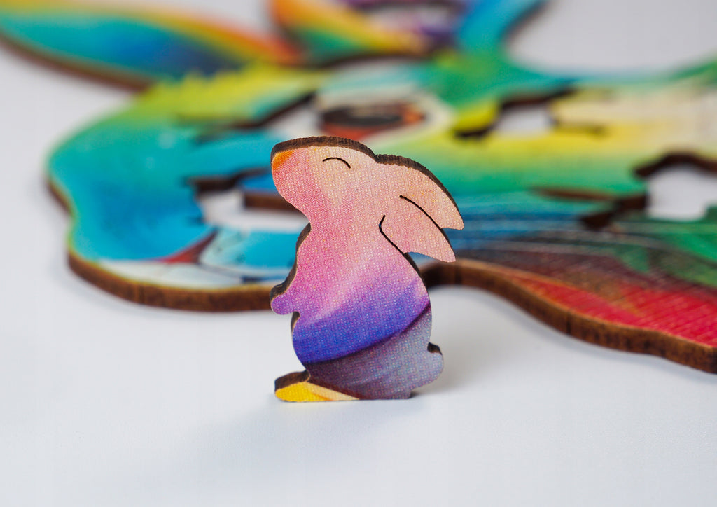 Puzzle drewniane PUZZLED Zajączki 215 elementów – układanka po obrysie dla dorosłych
