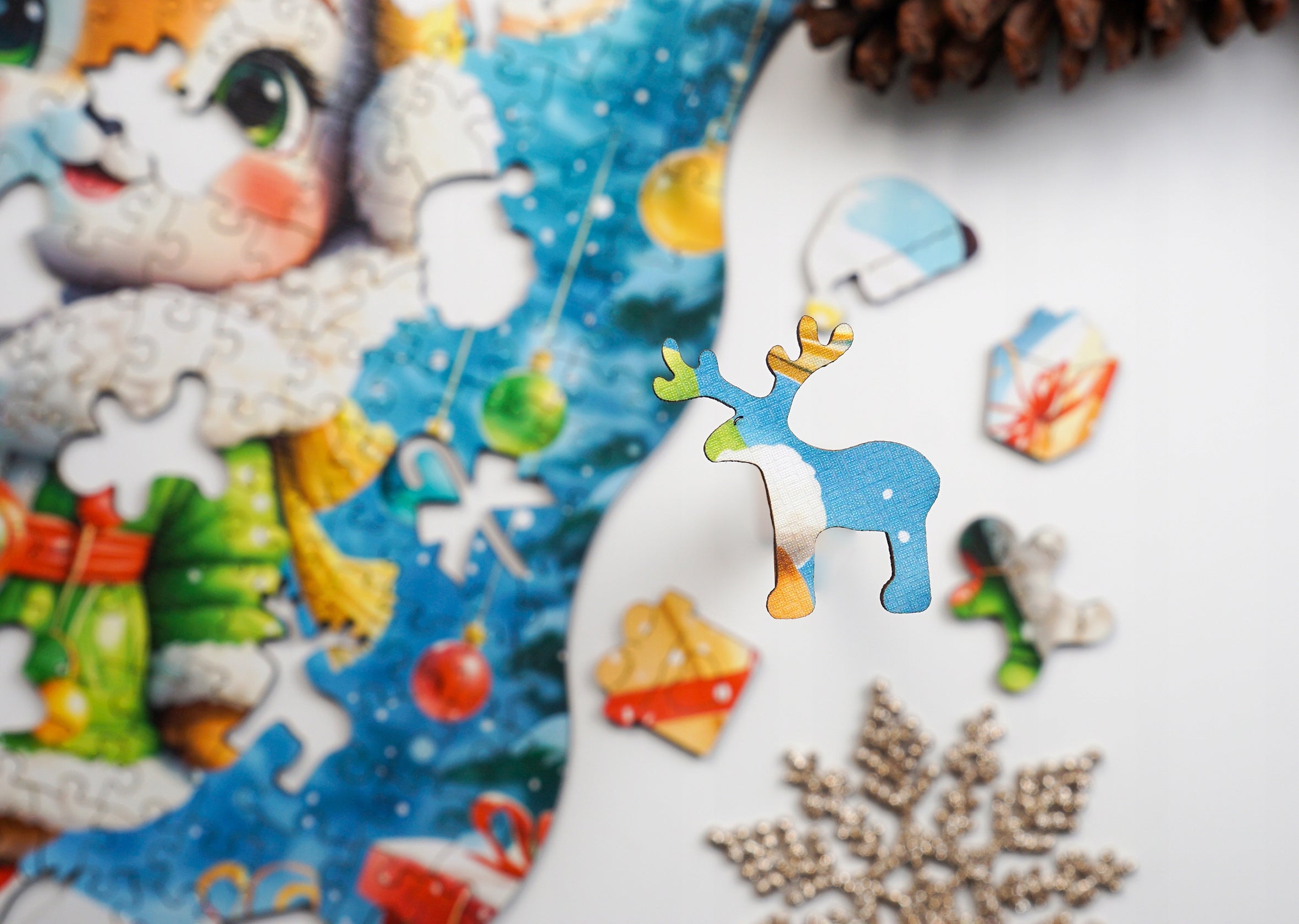 Puzzle Drewniane dla Dzieci Dorosłych PUZZLED Premium JELONEK 385 ELEMENTÓW