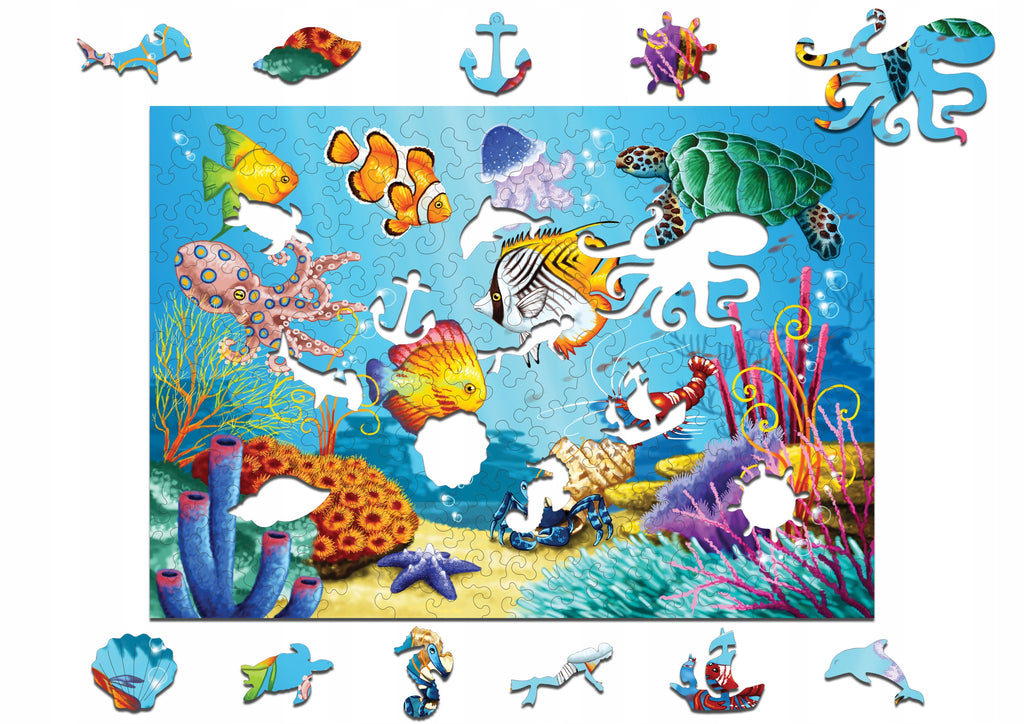 Drewniane puzzle A4 "Podwodny świat" 135el