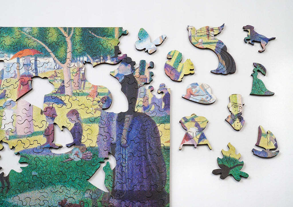 Drewniane puzzle A4 Seurat Niedzielne popołudnie