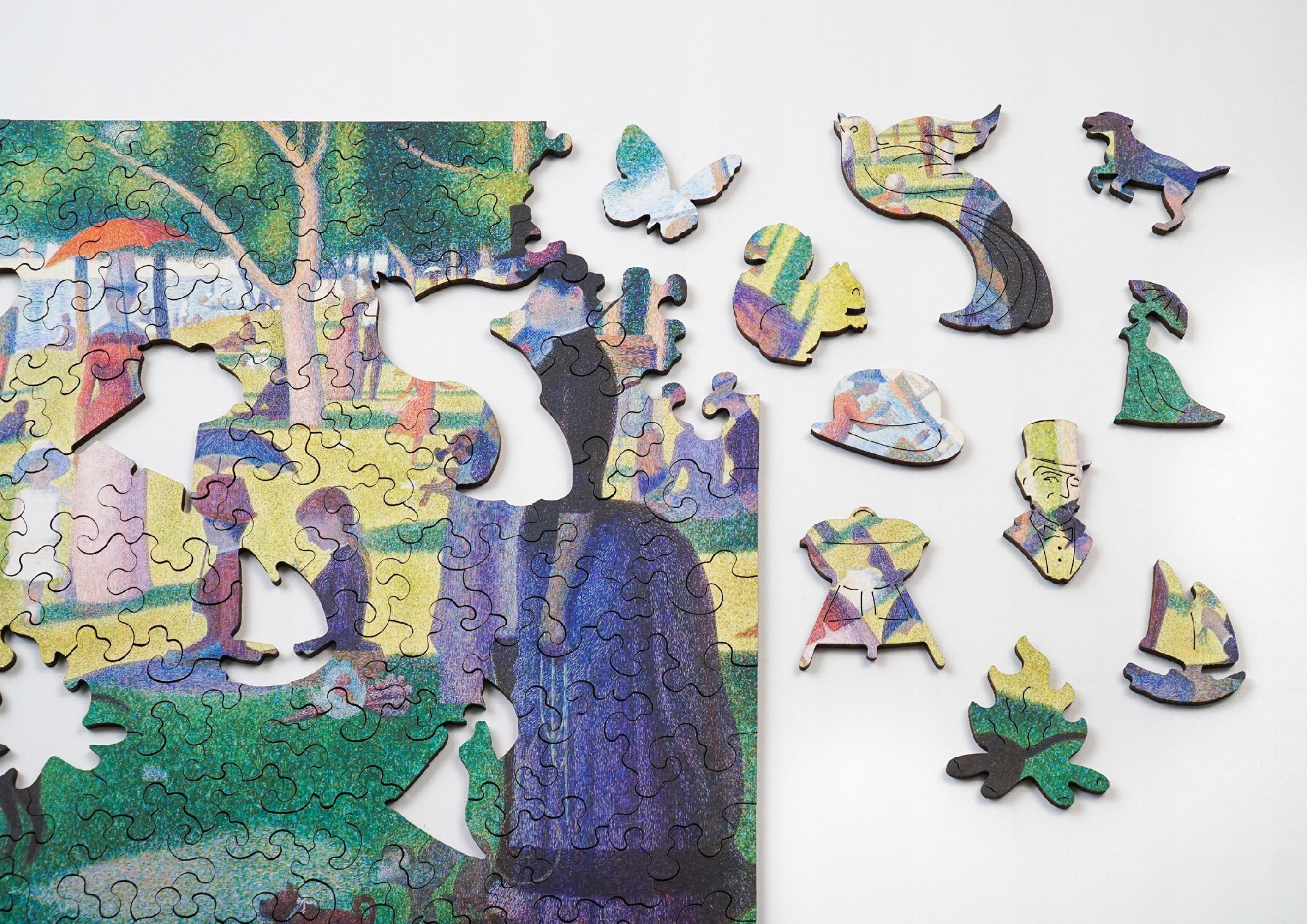 Drewniane puzzle A4 Seurat Niedzielne popołudnie