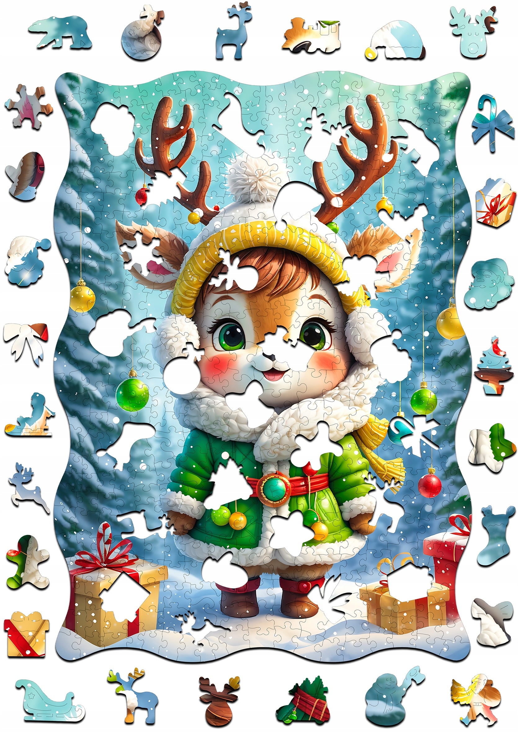 Puzzle Drewniane dla Dzieci Dorosłych PUZZLED Premium JELONEK 385 ELEMENTÓW