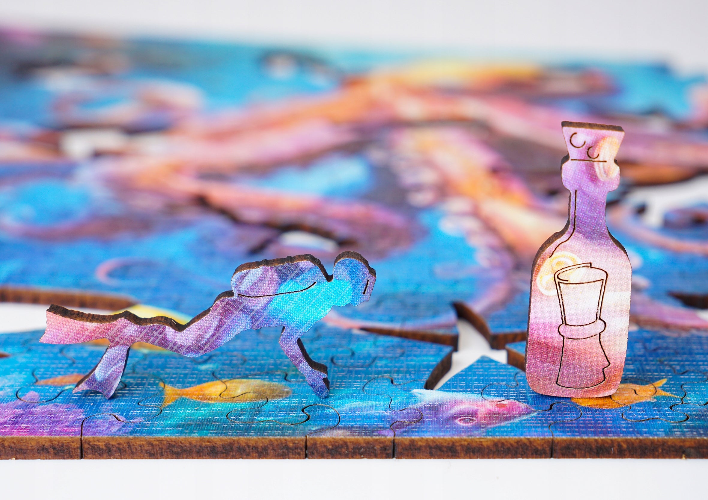 Puzzle drewniane PUZZLED Głębinowa Ośmiornica 155 elementów dla dorosłych
