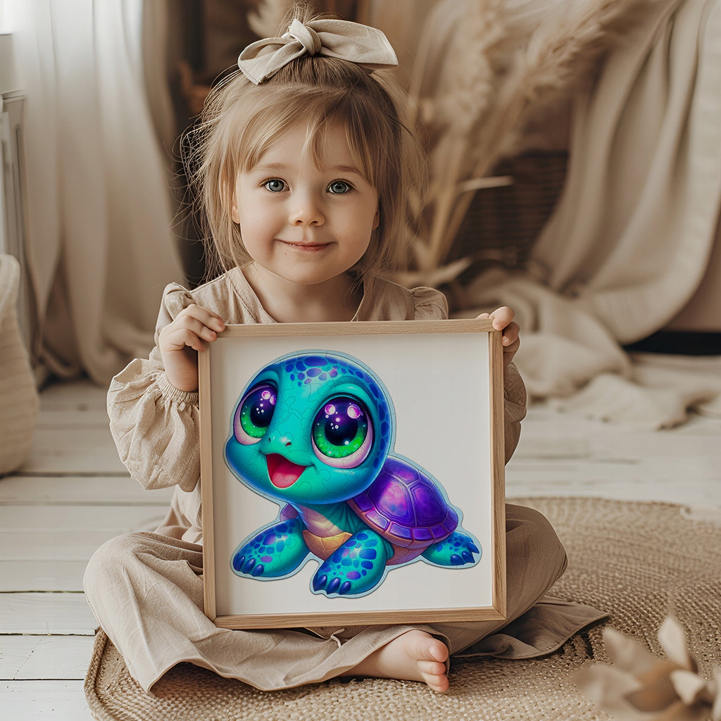 Puzzle Drewniane Premium dla dzieci Żółwik 52 EL. Układanka PUZZLED