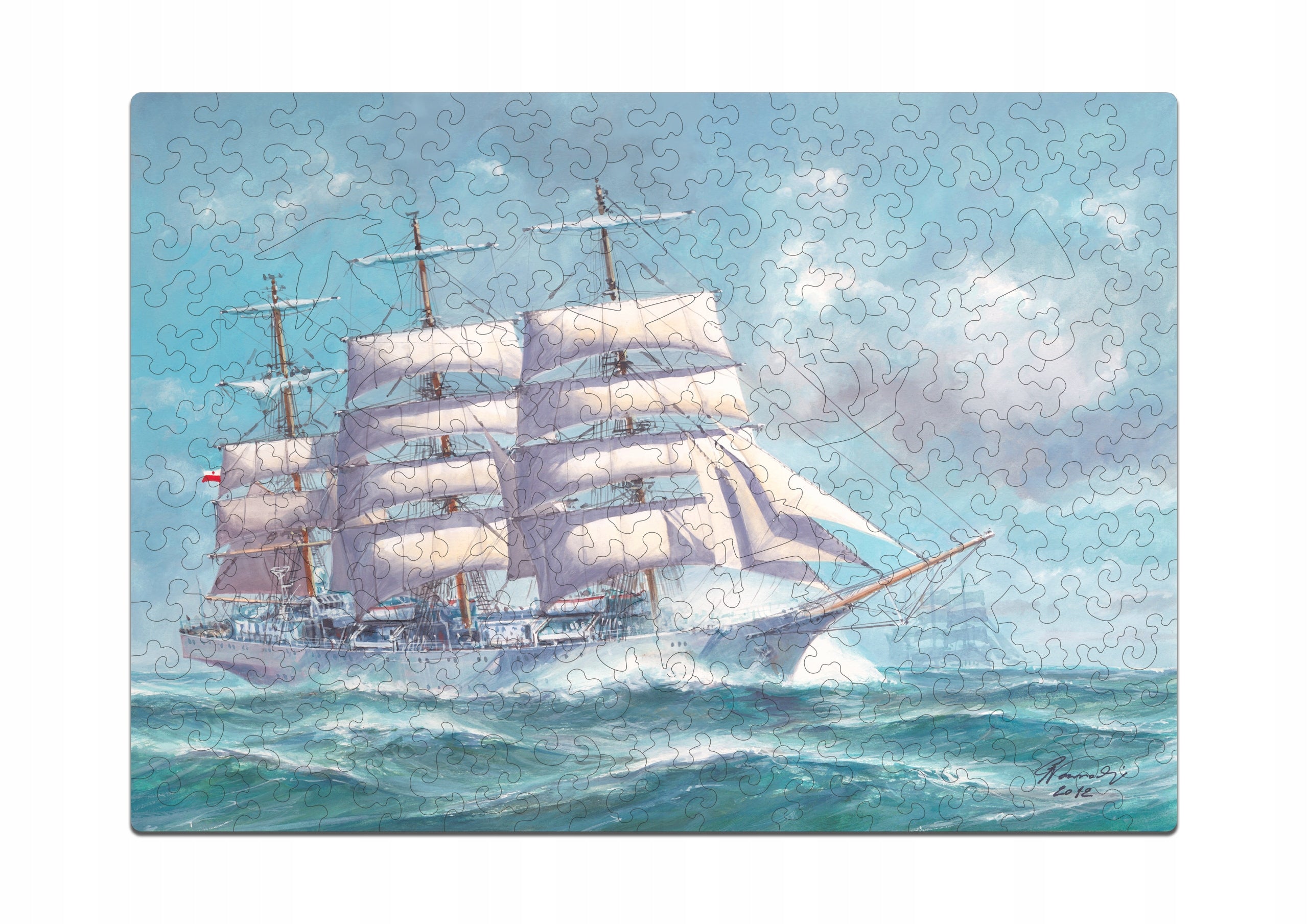 Drewniane puzzle A4 "Dar Młodzieży" 145 el.