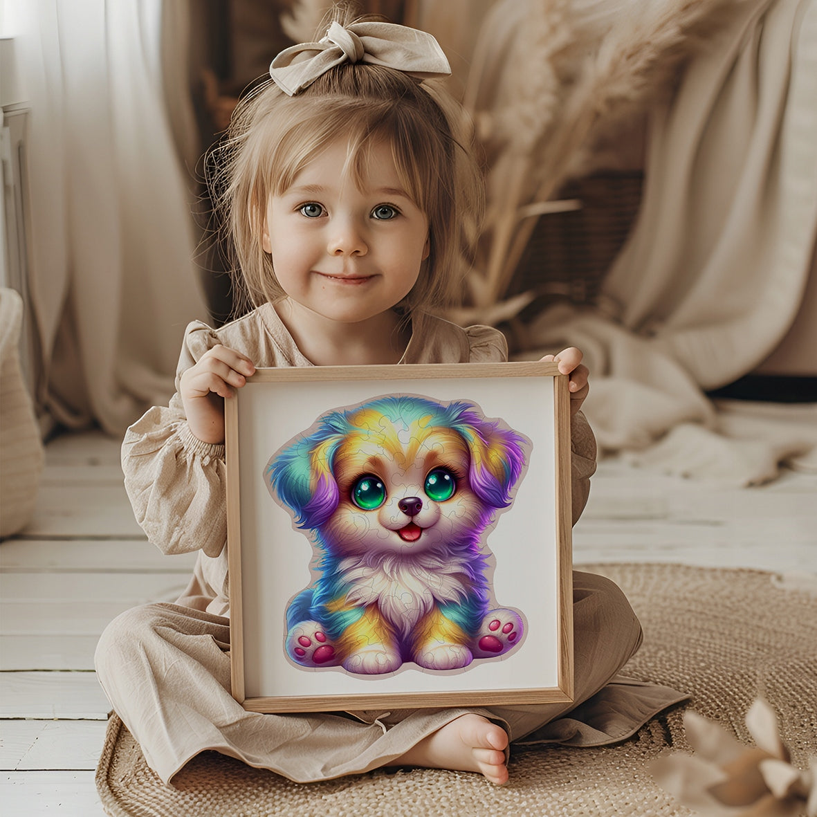 Puzzled Puzzle Drewniane Premium dla dzieci Piesek 51 EL. Układanka PUZZLED