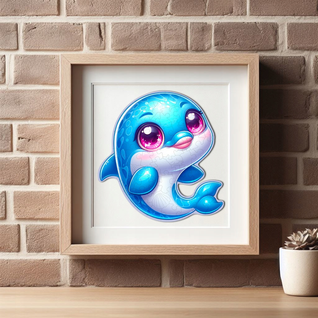 Puzzle Drewniane Premium dla Dzieci PUZZLED DELFINEK 59 ELEMENTÓW