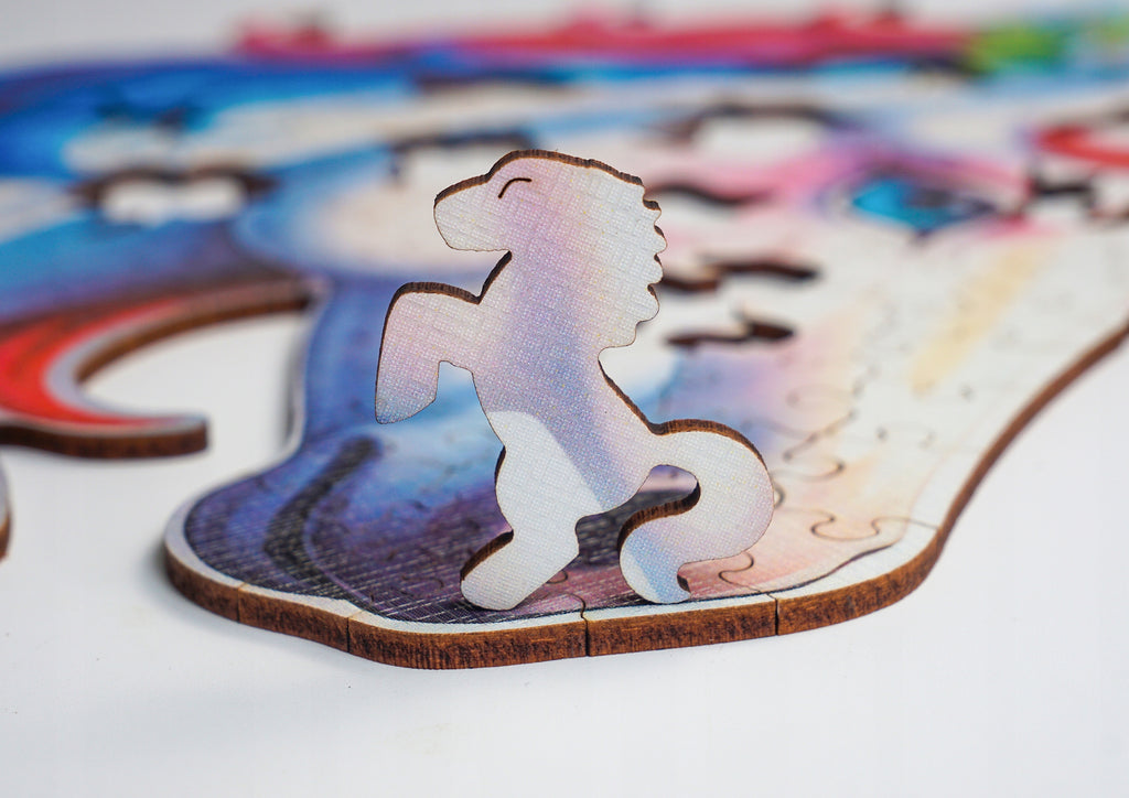 Puzzle drewniane PUZZLED Jednorożec 260 elementów – układanka po obrysie dla dorosłych