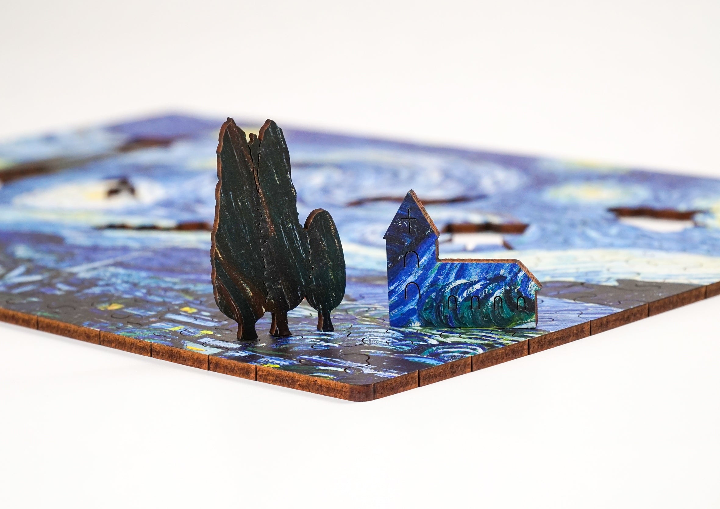 Drewniane Puzzle Van Gogh Gwieździsta Noc A4 150 el. Prezent Sztuka Dekor