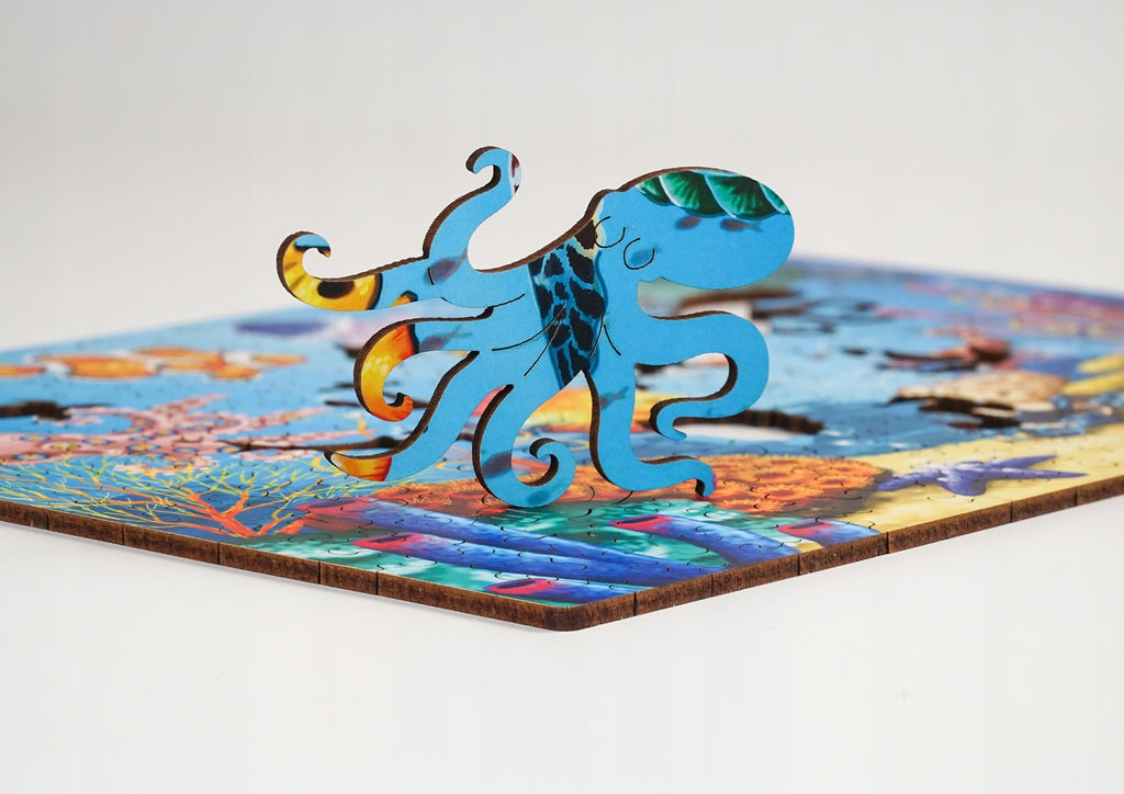 Drewniane puzzle A4 "Podwodny świat" 135el