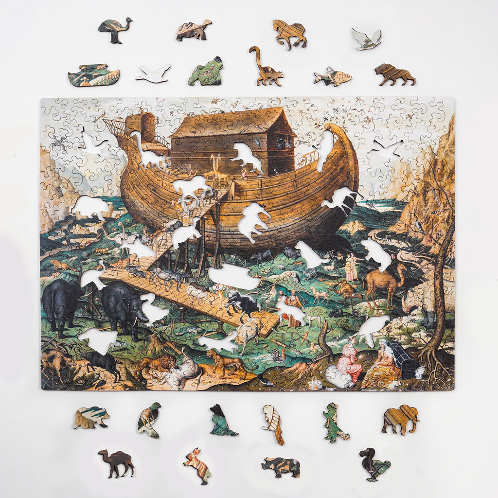 Puzzle Drewniane Arka Noego Simon De Myle Układanka 285 Elementów A3