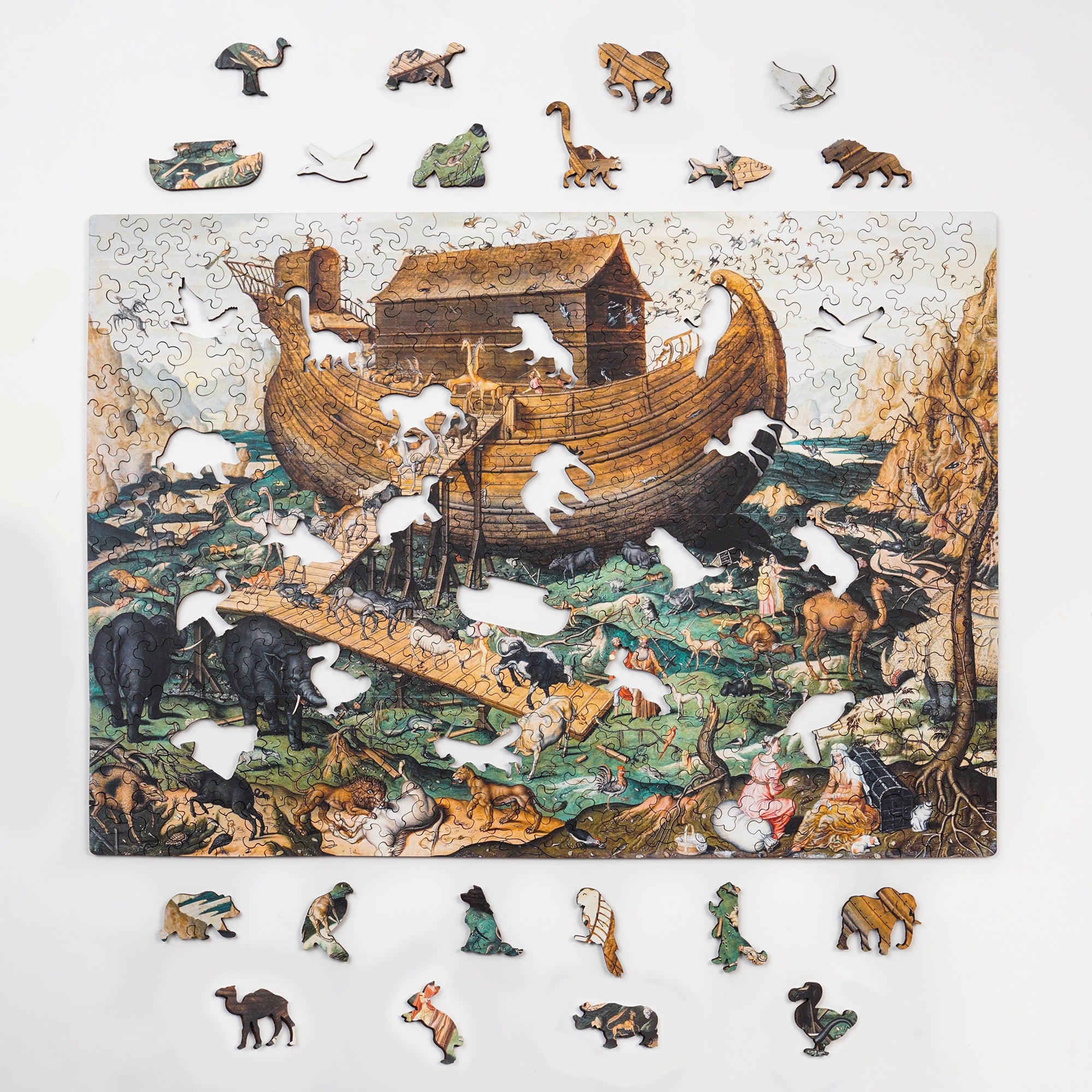 Puzzle Drewniane Arka Noego Simon De Myle Układanka 285 Elementów A3
