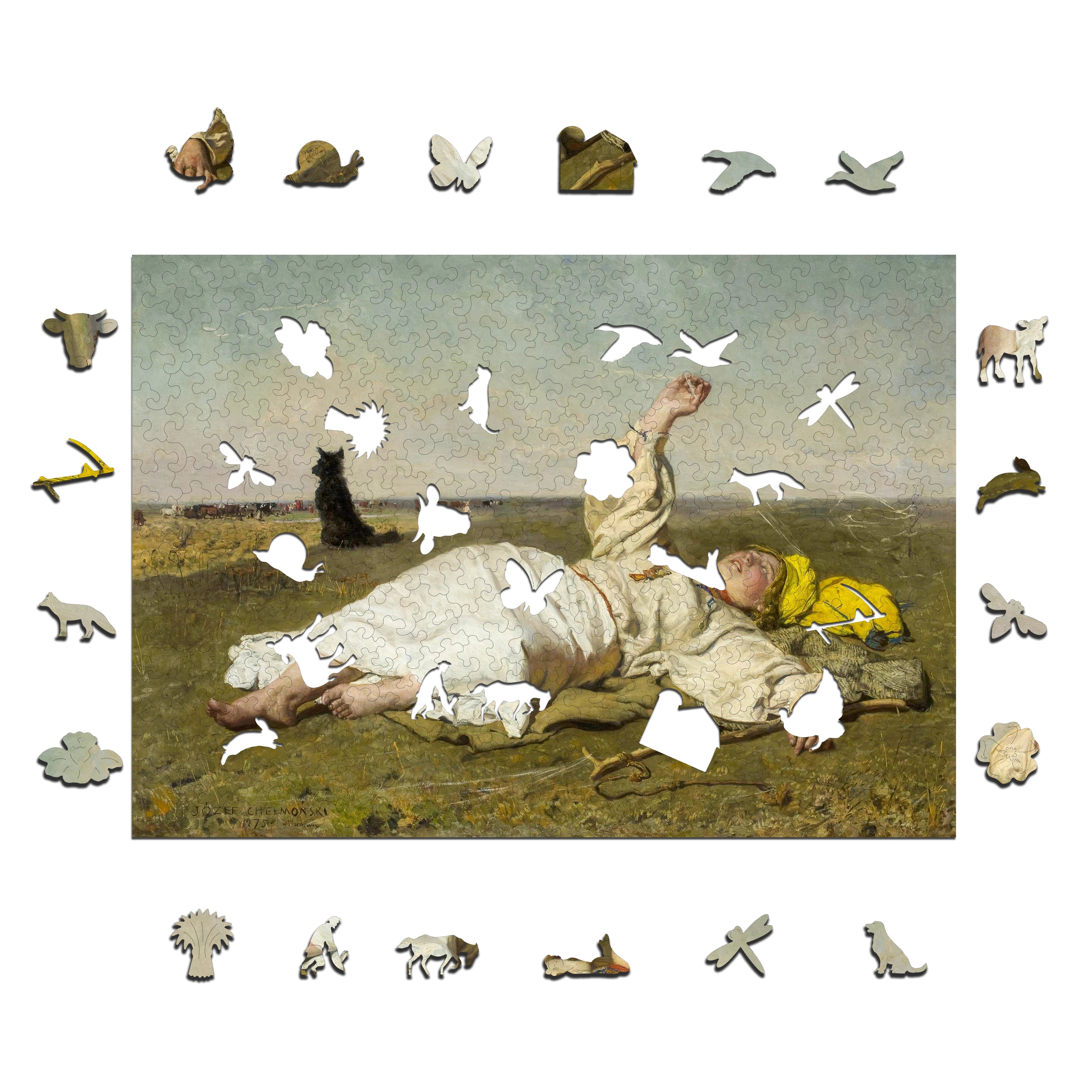 Drewniane puzzle A3 Chełmoński Babie lato 365 el.