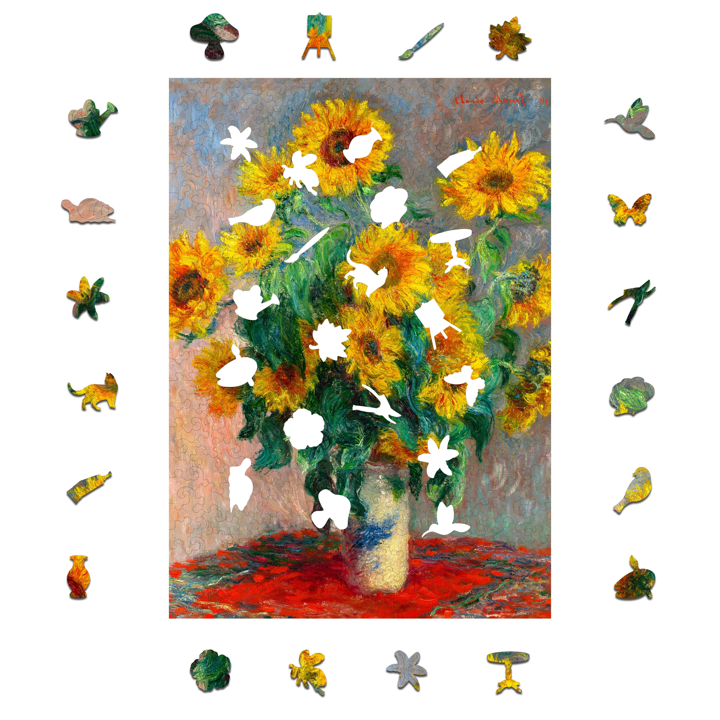 Drewniane puzzle A3 Claude Monet Słoneczniki 300el