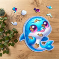 Puzzle Drewniane Premium dla Dzieci PUZZLED DELFINEK 59 ELEMENTÓW