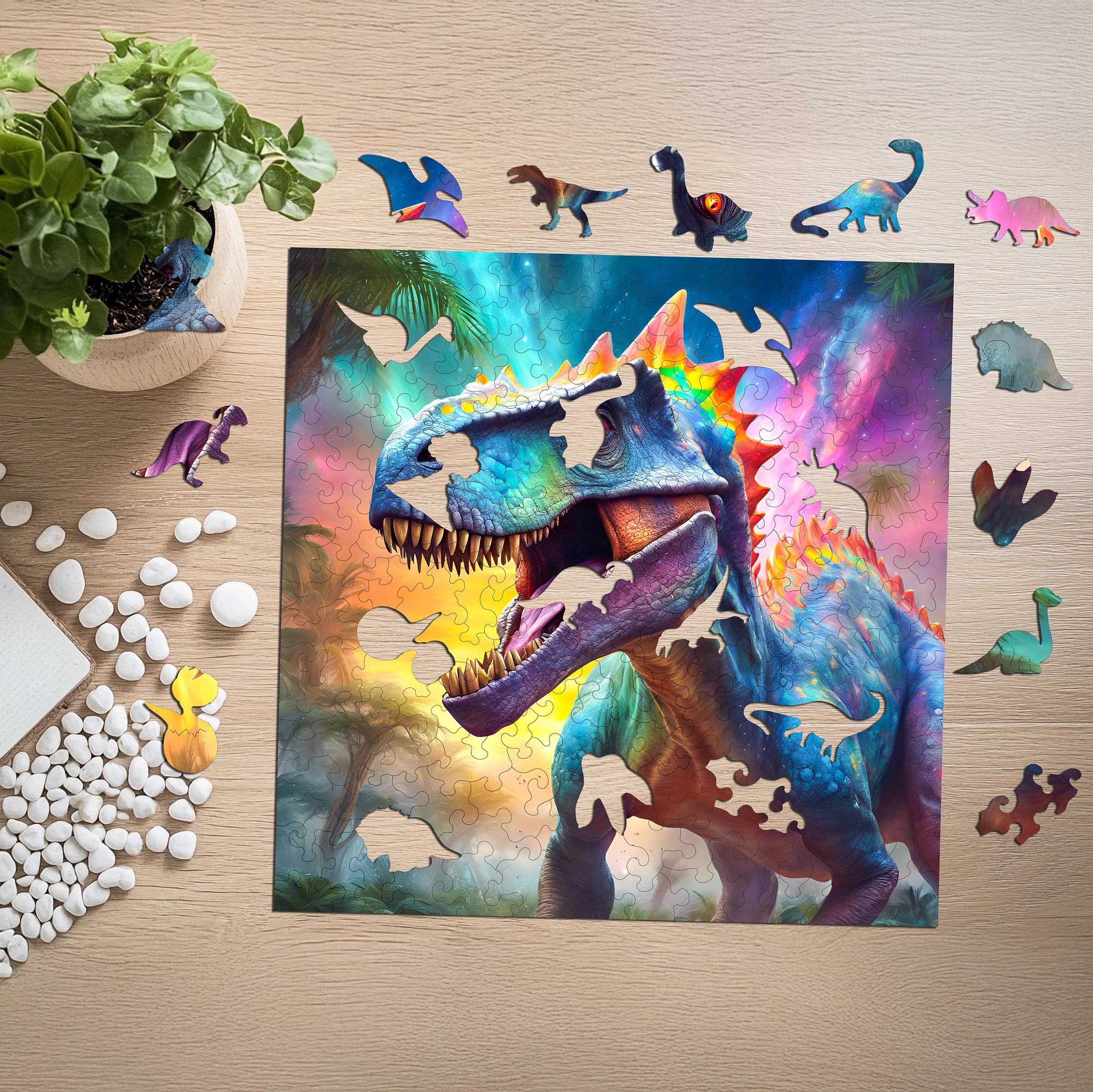 Puzzle drewniane PUZZLED Drapieżny Dinozaur 170 elementów dla dorosłych