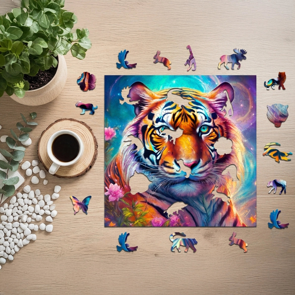 Puzzle drewniane PUZZLED Potężny Tygrys 160 elementów dla dorosłych