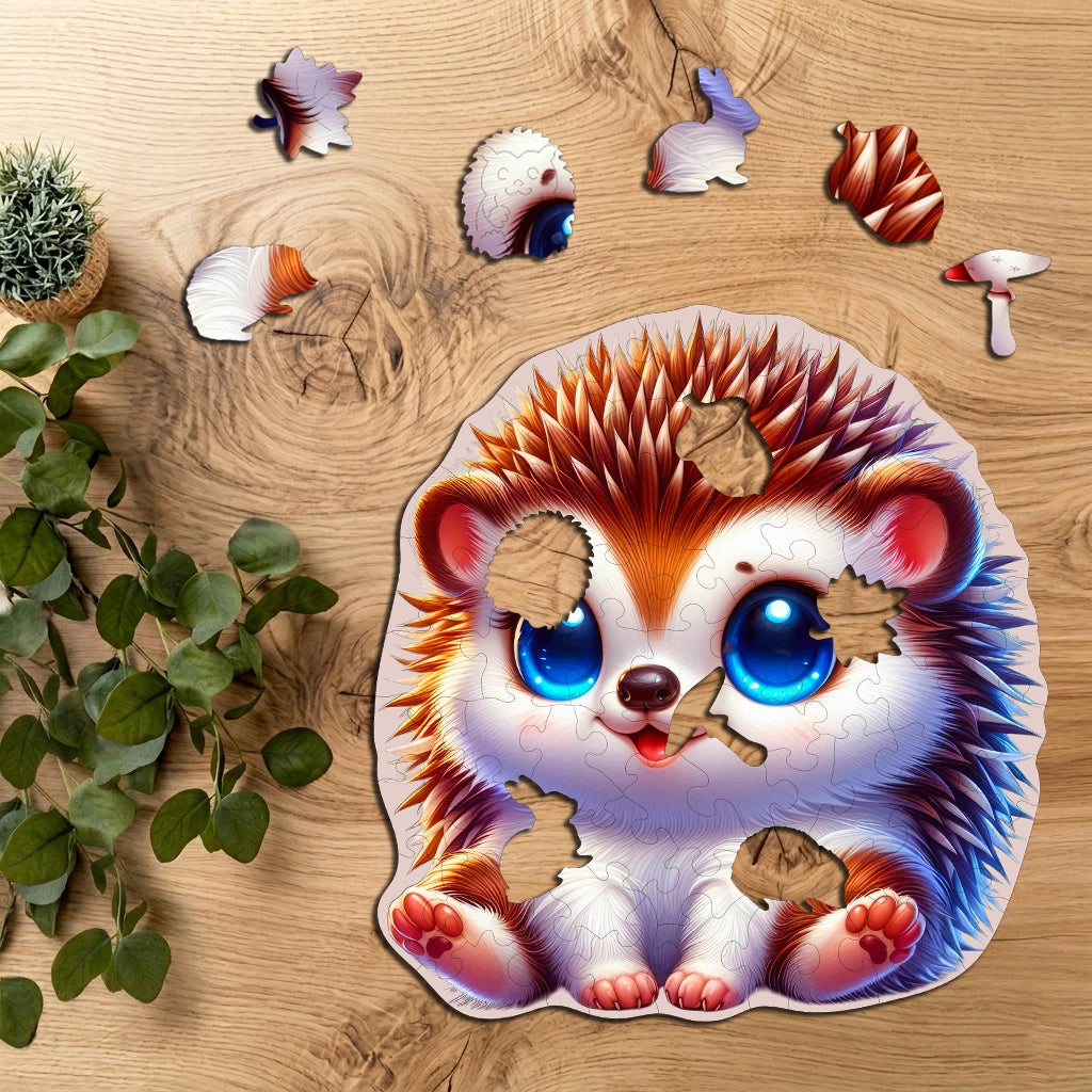 Puzzle Drewniane Premium dla Dzieci Jeżyk 66 EL. Układanka PUZZLED