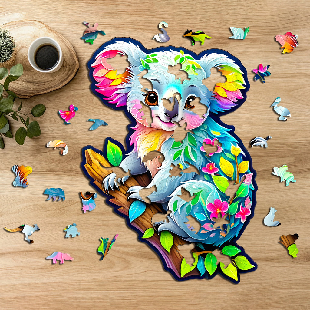 Puzzle drewniane PUZZLED Koala 245 elementów – układanka po obrysie dla dorosłych